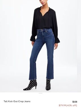 Madewell Dark Blue mid rise Flared Jeans with Raw Hem